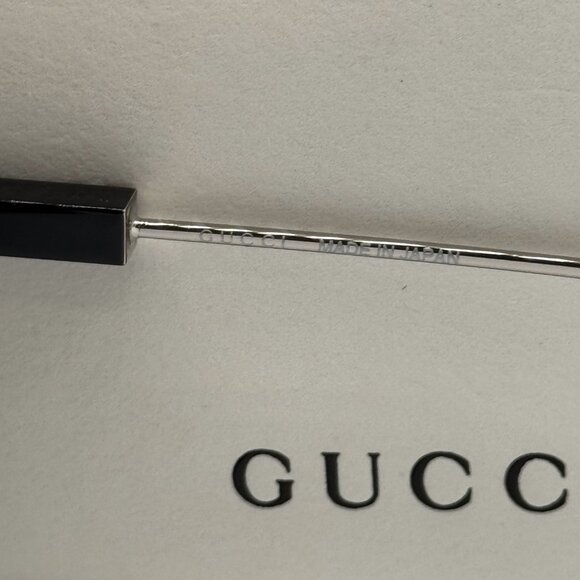 NEW GG1309S 005 UNISEX BLACK SILVER SHIELD SUNGLASSES GUCCI - Picture 11 of 13